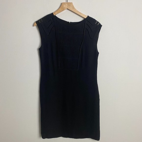 Tory Burch Black Silk Sleeveless Shift Dress Sz 2 - Picture 1 of 6